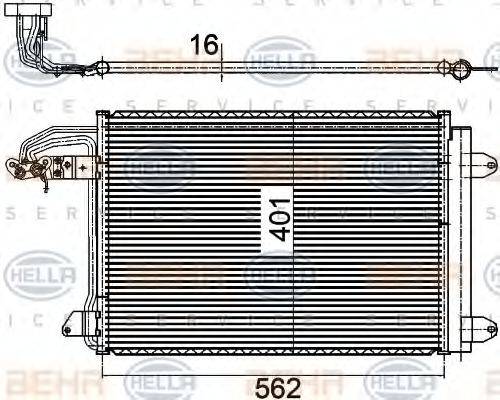 BEHR HELLA SERVICE 8FC351301044 Конденсатор, кондиціонер