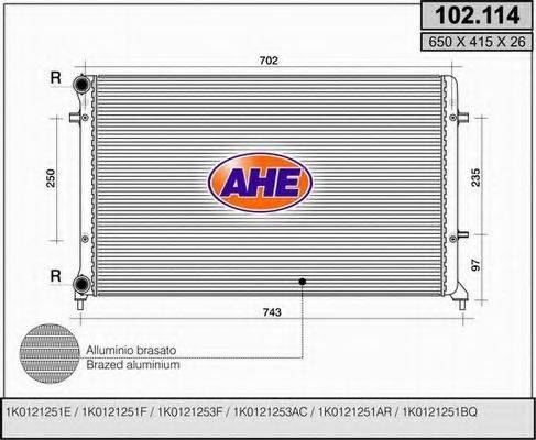 AHE 102114 Радіатор, охолодження двигуна