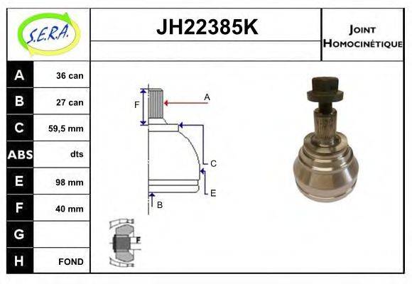 SERA JH22385K Шарнірний комплект, приводний вал